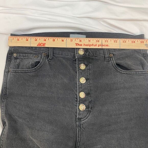 Boyish By Her Womens The Ricky Flare Jeans Black Button Fly High Rise Grunge 29 - Picture 11 of 14